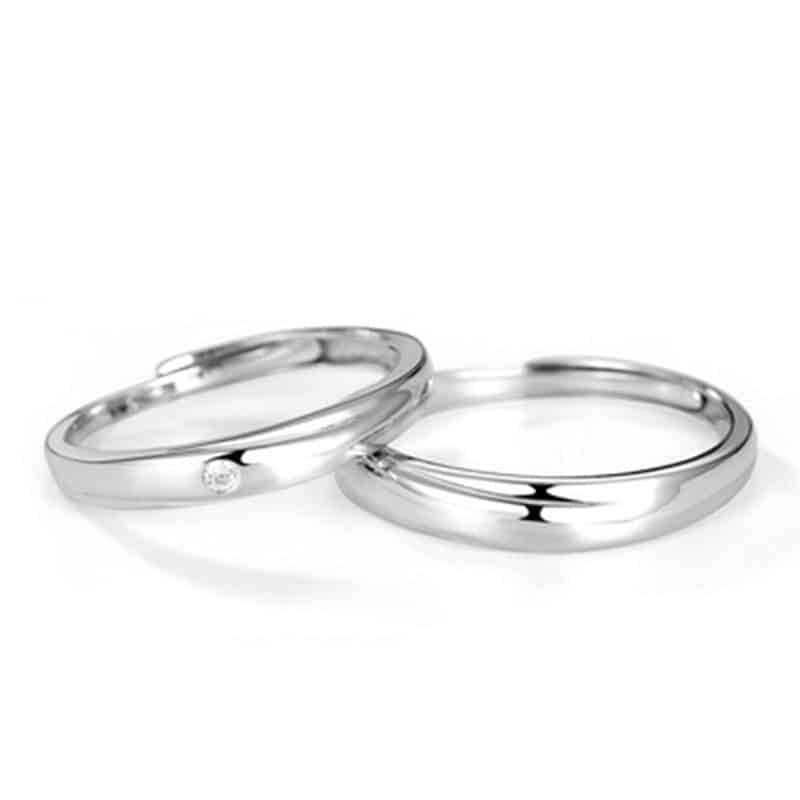 Simple Wave Promise Rings for Couples, 925 Sterling Silver Polished Wedding  Ring Band with Cubic Zirconia Diamond, Matching Couple Jewelry Set for Him  and Her [MR-1261] - $59.00 : iDream Jewelry