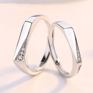 Personalized Couple Rings Silver for Anniversary