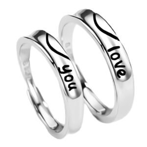 Sterling Silver Love Rings for Couples